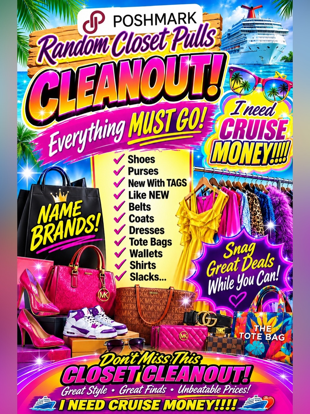 Closet Cleanout Promo Flyer - Bright Multicolor Design